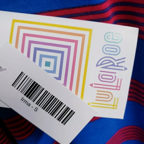 New Lularoe Irma Tunic Size S Blue Stripe - Picture 5 of 5